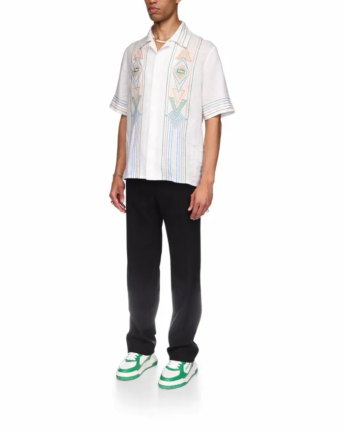 Shirts MenWomen Casablanca Paris Le Fil De La Musique Linen Shirt