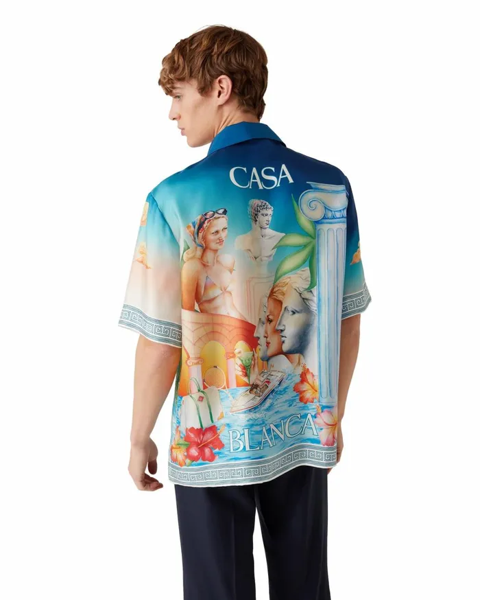 Shirts MenWomen Casablanca Paris Le Plongeon Silk Shirt Shirts MenWomen Casablanca Paris Le Plongeon Silk Shirt