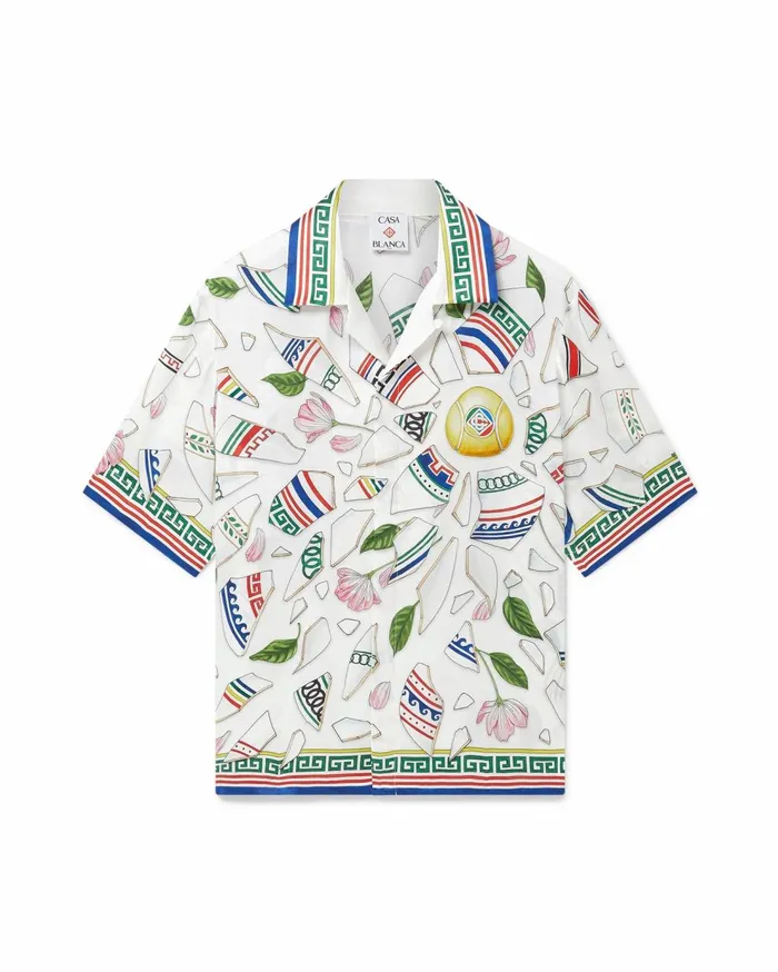 Shirts MenWomen Casablanca Paris Le Vase Brise Silk Shirt