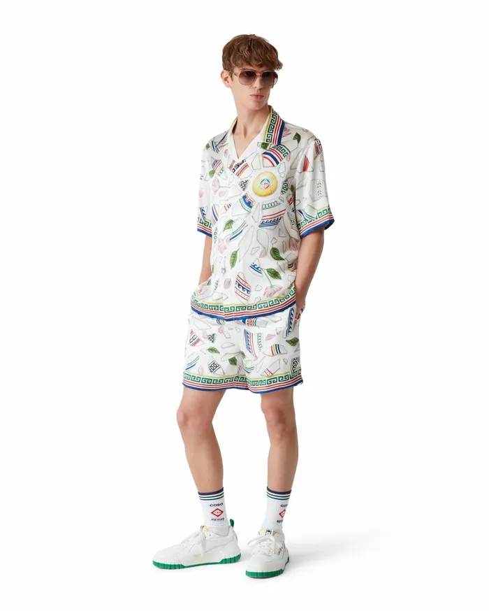 Shirts MenWomen Casablanca Paris Le Vase Brise Silk Shirt