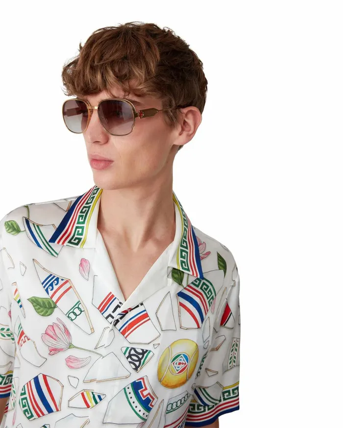 Shirts MenWomen Casablanca Paris Le Vase Brise Silk Shirt