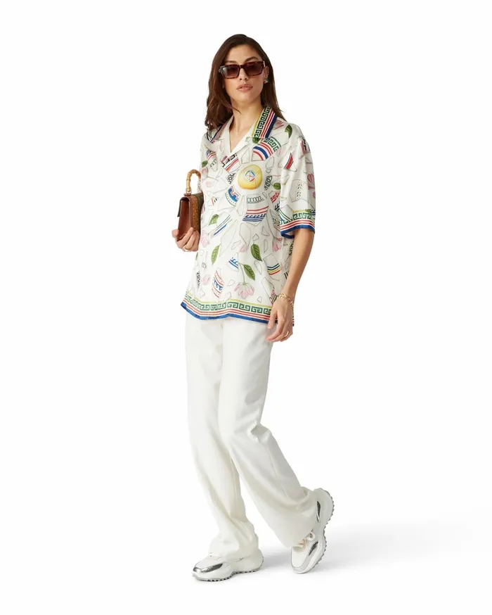 Shirts MenWomen Casablanca Paris Le Vase Brise Silk Shirt