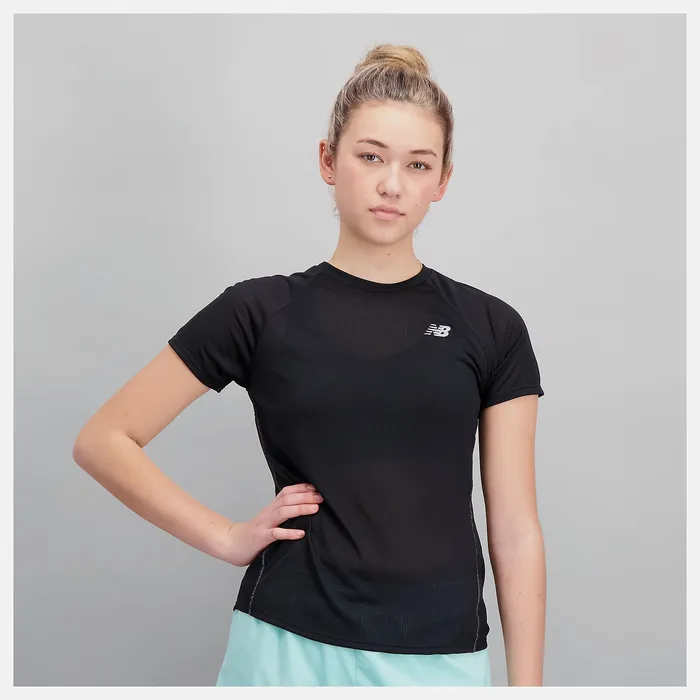 Shirts New Balance Women Impact Run Short Sleeve BLACK