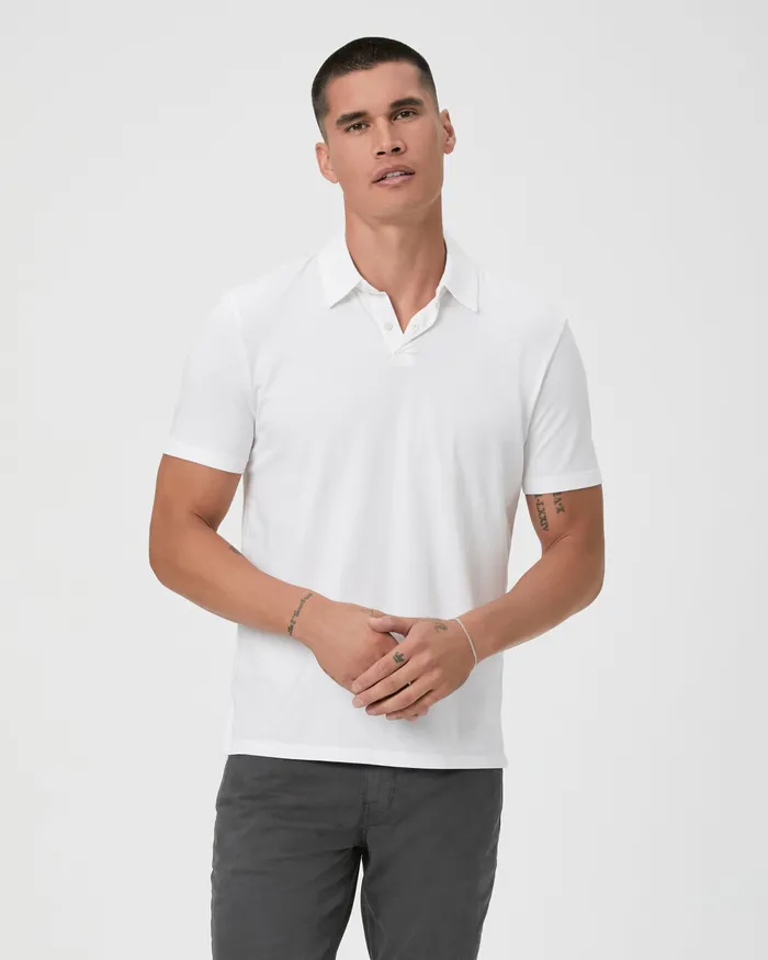 Shirts PAIGE Men Burke Polo Shirt 8211 Fresh White