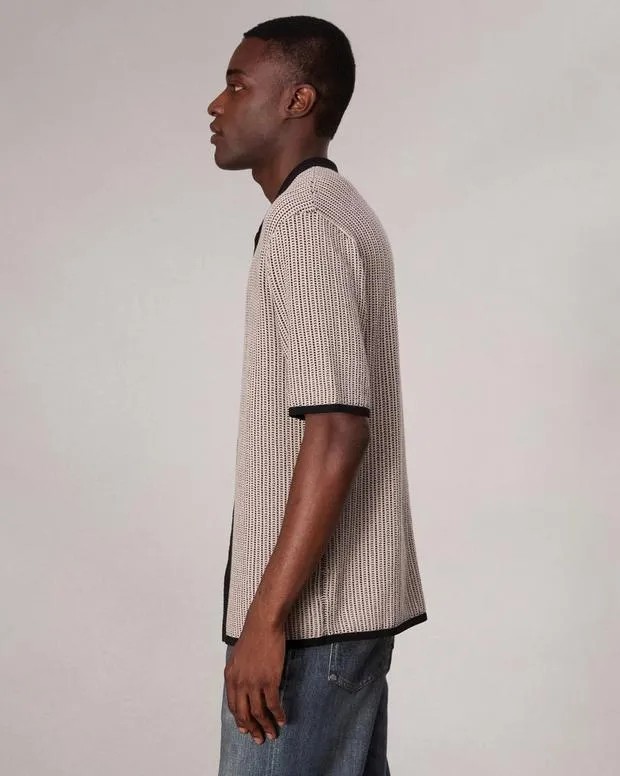 Shirts rag and bone Men Harvey Knit Camp Shirt Light TanSalute