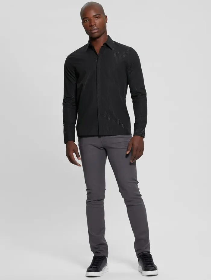 Shirts Sunset Lurex Shirt Yd Jet Black Black Lure GUESS Men Shirts Sunset Lurex Shirt Yd Jet Black Black Lure GUESS Men