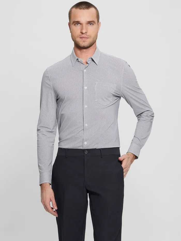 Shirts Sunset TechStretch Shirt WhtBlue Pinstripe 8211 GUESS Men