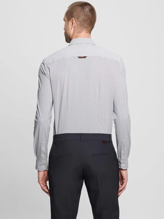 Shirts Sunset TechStretch Shirt WhtBlue Pinstripe 8211 GUESS Men Shirts Sunset TechStretch Shirt WhtBlue Pinstripe 8211 GUESS Men