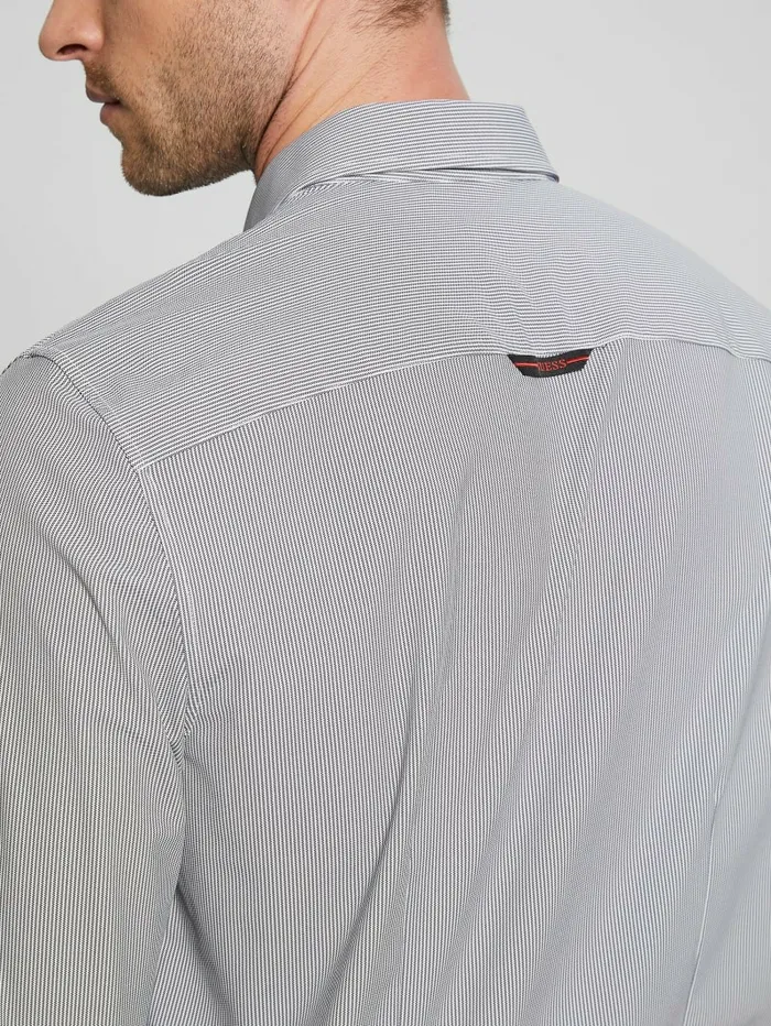 Shirts Sunset TechStretch Shirt WhtBlue Pinstripe 8211 GUESS Men Shirts Sunset TechStretch Shirt WhtBlue Pinstripe 8211 GUESS Men