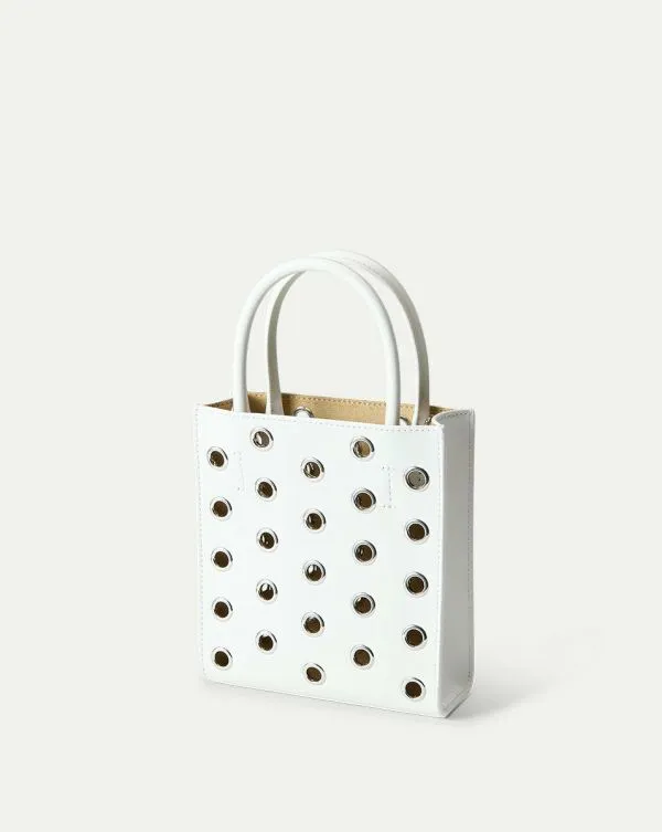 Shopper Bag With Grommet Detailing Offwhiteandsilver Women Veronica Beard Handbags Shopper Bag With Grommet Detailing Offwhiteandsilver Women Veronica Beard Handbags