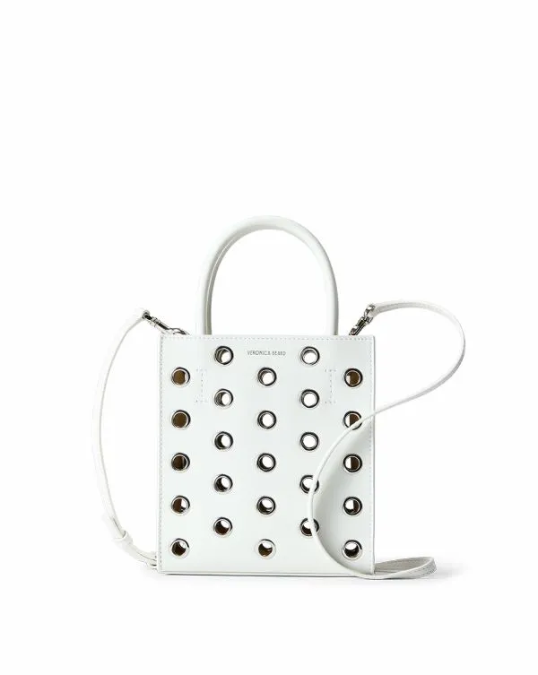 Shopper Bag With Grommet Detailing Offwhiteandsilver Women Veronica Beard Handbags Shopper Bag With Grommet Detailing Offwhiteandsilver Women Veronica Beard Handbags