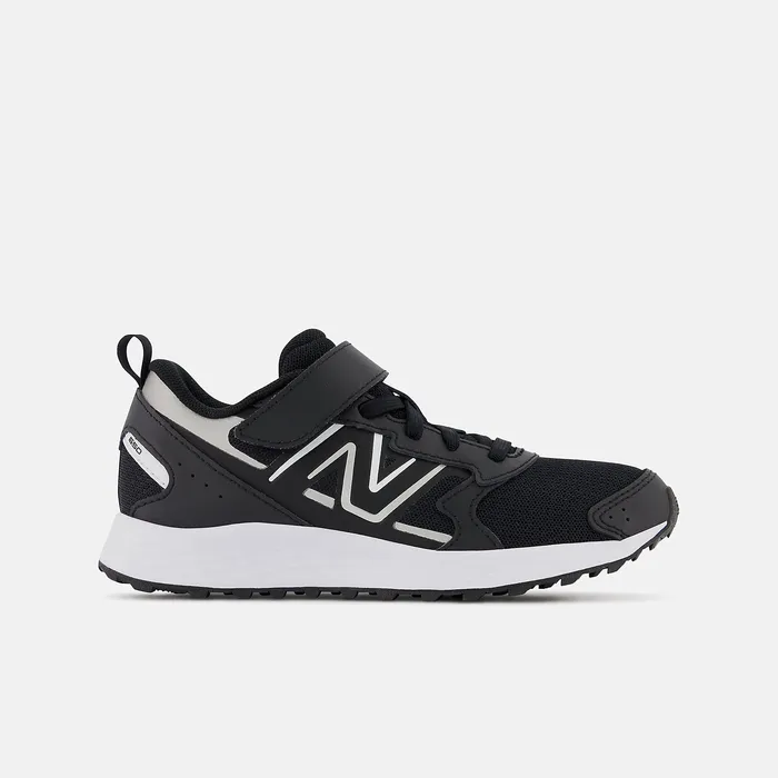 Size 105 8211 3 Fresh Foam 650 Bungee Lace with Top Strap Black with Metallic Silver and White 8211 New Balance Kids Size 105 8211 3 Fresh Foam 650 Bungee Lace with Top Strap Black with Metallic Silver and White 8211 New Balance Kids
