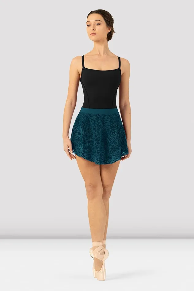 Skirts and Tutus Ladies Parisa Mesh PullOn Skirt Deep Teal 8211 Bloch Adult