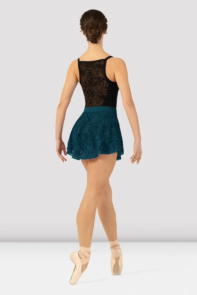 Skirts and Tutus Ladies Parisa Mesh PullOn Skirt Deep Teal 8211 Bloch Adult