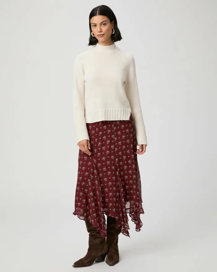 Skirts PAIGE Women Rotelle Skirt 8211 Oxblood Multi Silk
