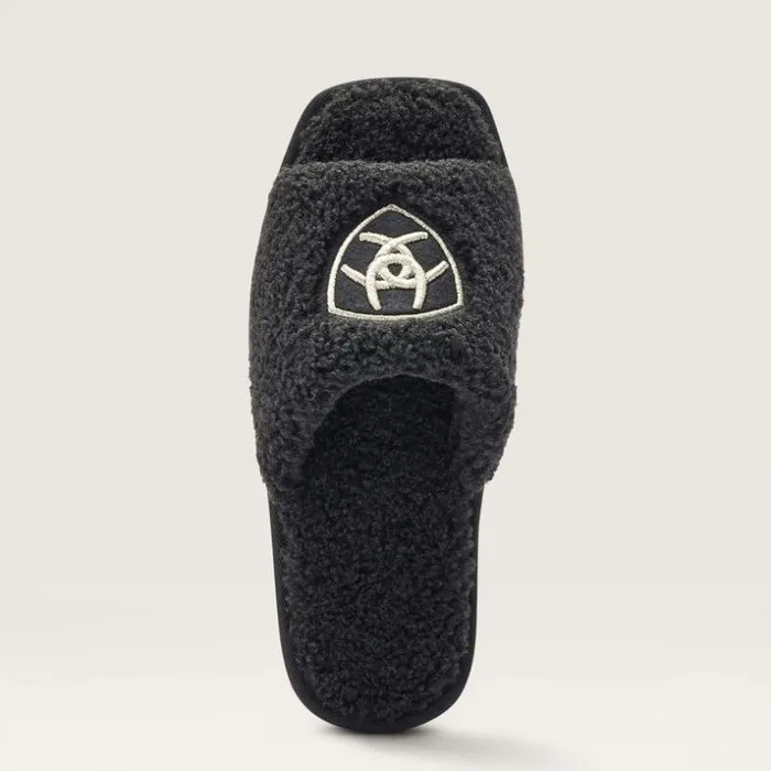 Slippers Women Ariat Cozy Chic Square Toe Slipper Fuzzy Black