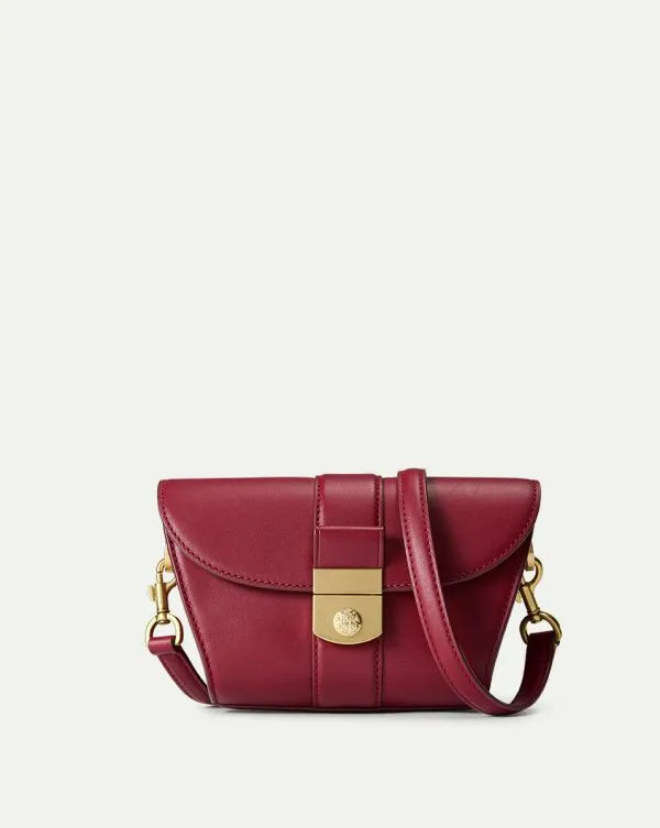 Small Crest Lock Trap Bag Oxblood Women Veronica Beard Handbags