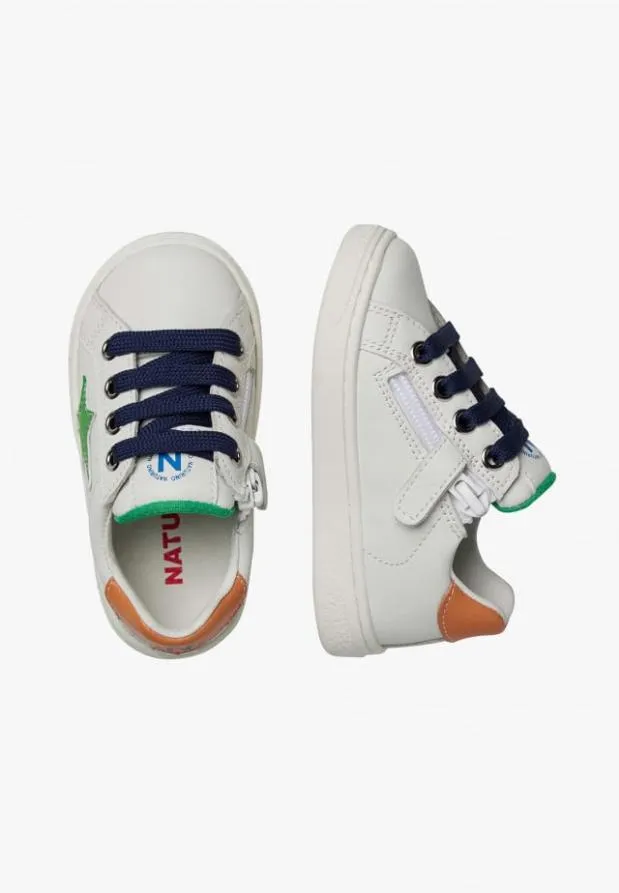 Sneakers Kids Naturino NATURINO PINN ZIP Whitegreen Sneakers Kids Naturino NATURINO PINN ZIP Whitegreen