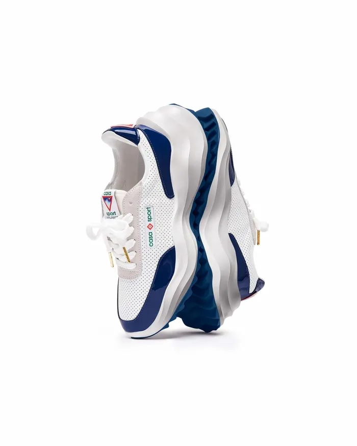 Sneakers Men Casablanca Paris Atlantis White and Midnight Navy Sneaker