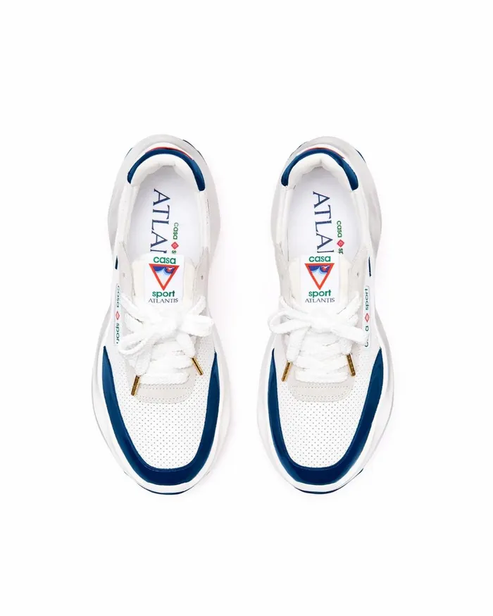 Sneakers Men Casablanca Paris Atlantis White and Midnight Navy Sneaker