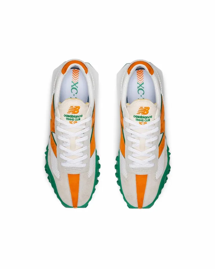 Sneakers MenWomen Casablanca Paris XC72 Green and Orange Casablanca And New Balance