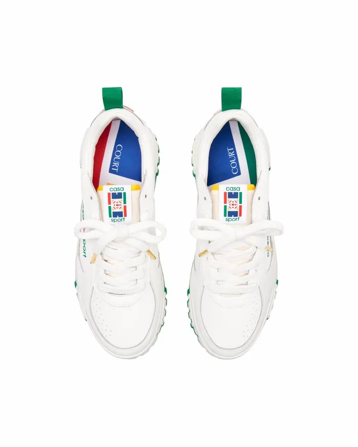 Sneakers Women Casablanca Paris Court White and Green Sneaker