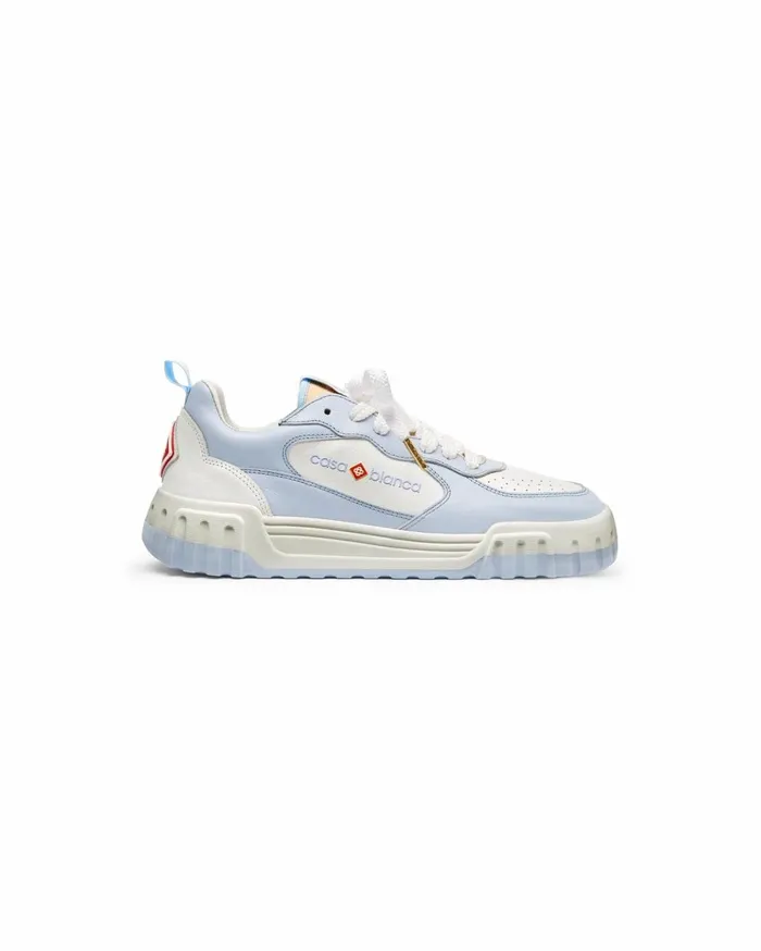 Sneakers Women Casablanca Paris Court White and Powder Blue Sneaker