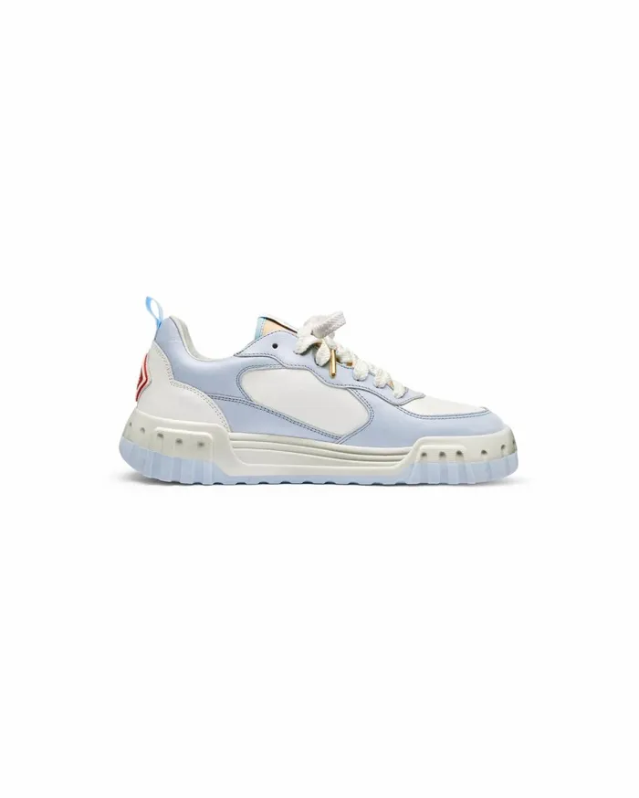 Sneakers Women Casablanca Paris Court White and Powder Blue Sneaker