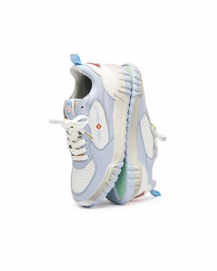 Sneakers Women Casablanca Paris Court White and Powder Blue Sneaker