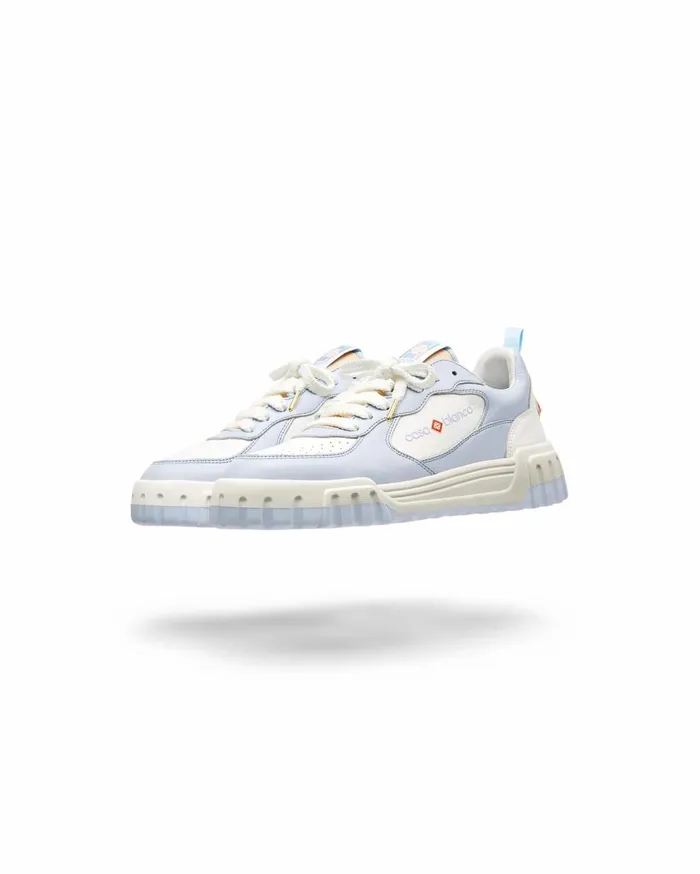 Sneakers Women Casablanca Paris Court White and Powder Blue Sneaker