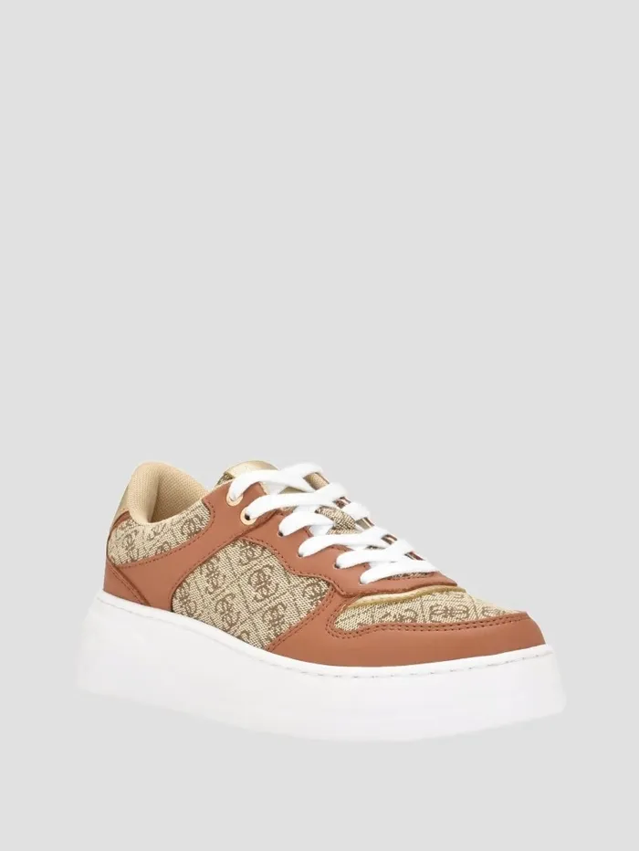 Sneakers Women GUESS Cleva Logo LowTop Sneakers Medium Brown