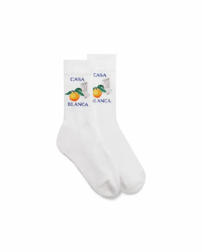 Socks MenWomen Casablanca Paris Orange Column Socks