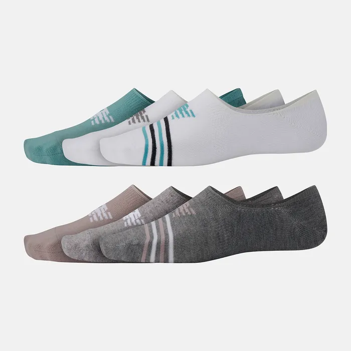 Socks New Balance MenWomen Ultra Low No Show Socks 6 Pack WHITE with BLACK