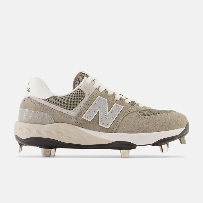 Softball Women New Balance Fresh Foam X 574 Softball Shark Skin with Cement and Cool Gray