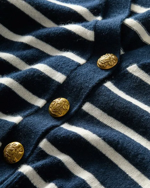 Solene Striped Cashmere Cardigan Navyandivory Women Veronica Beard Sweaters Solene Striped Cashmere Cardigan Navyandivory Women Veronica Beard Sweaters