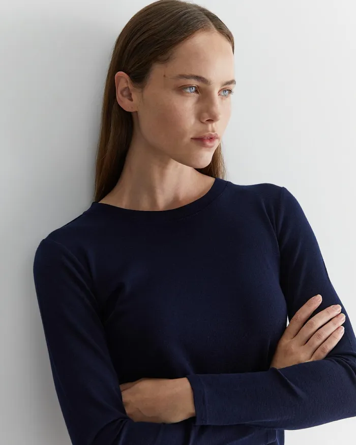 Sportscraft Addison Babywool Top Navy Women Tops and Tees