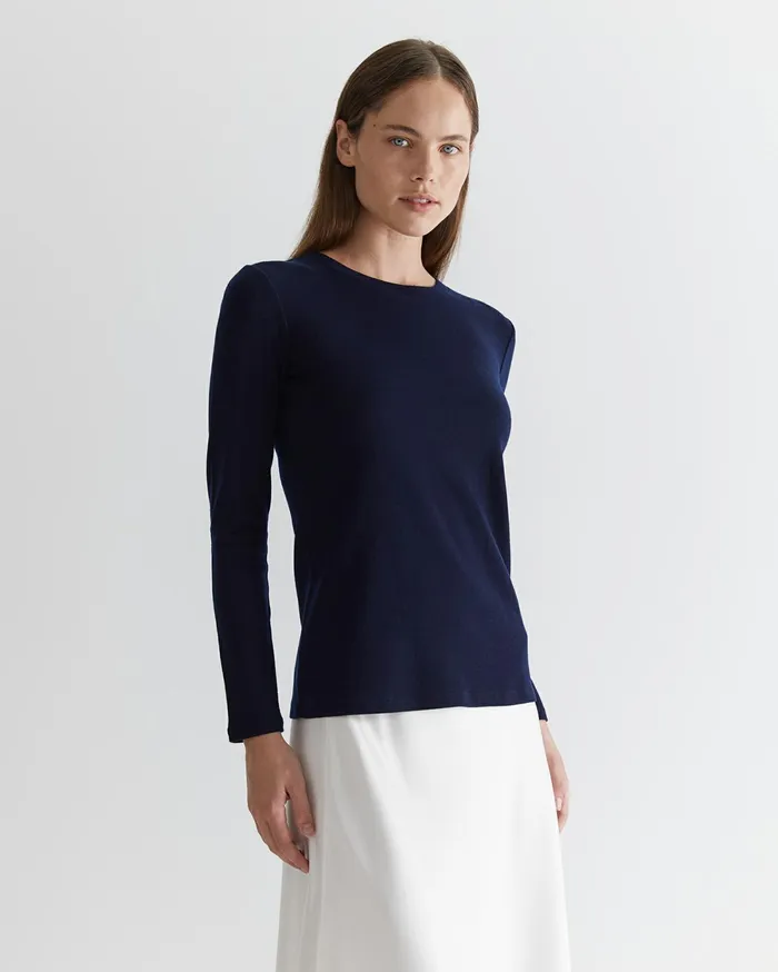 Sportscraft Addison Babywool Top Navy Women Tops and Tees