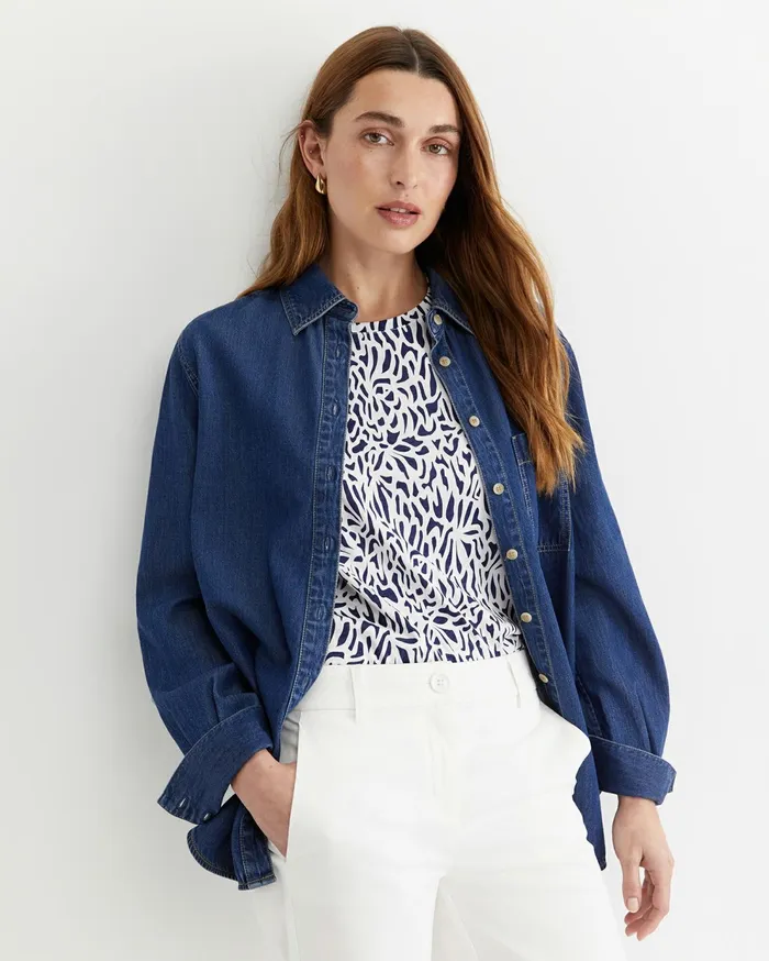 Sportscraft Adriana Mercerised Tee Whitenavy Women Tops and Tees