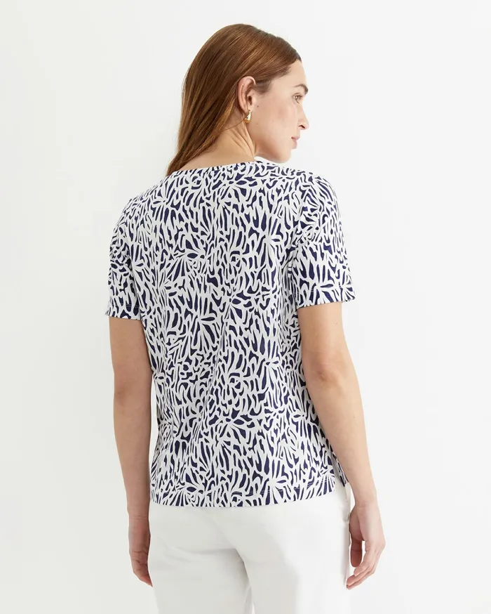 Sportscraft Adriana Mercerised Tee Whitenavy Women Tops and Tees