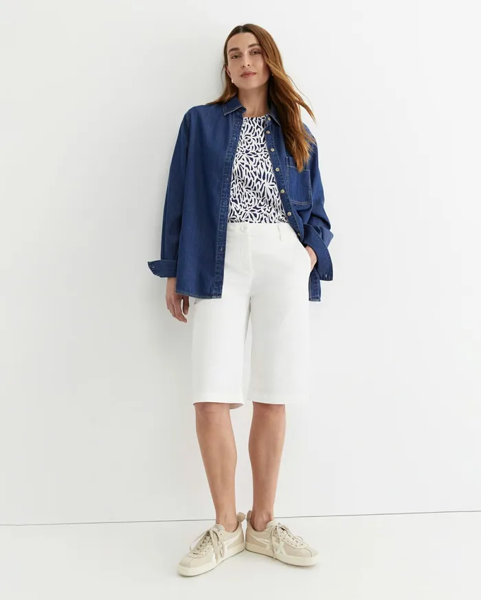 Sportscraft Adriana Mercerised Tee Whitenavy Women Tops and Tees