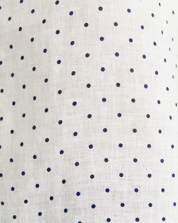 Sportscraft Allegra Spot Linen Top Whitenavy Women Tops and Tees