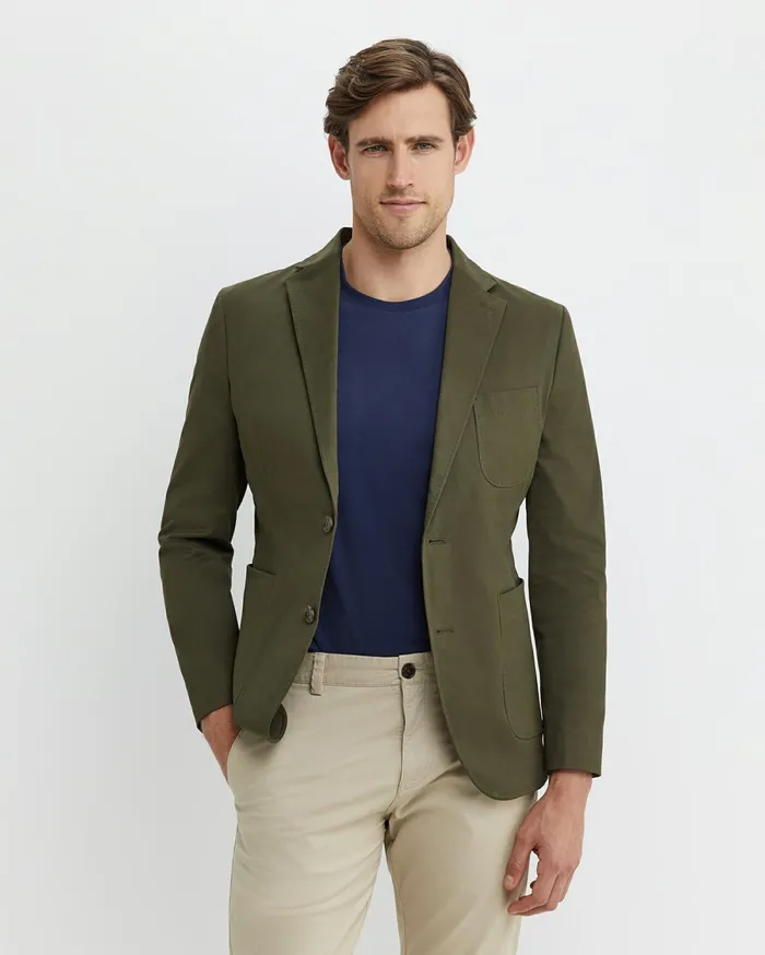 Sportscraft Barton Sports Jacket Dark Khaki Men Jackets and Blazers