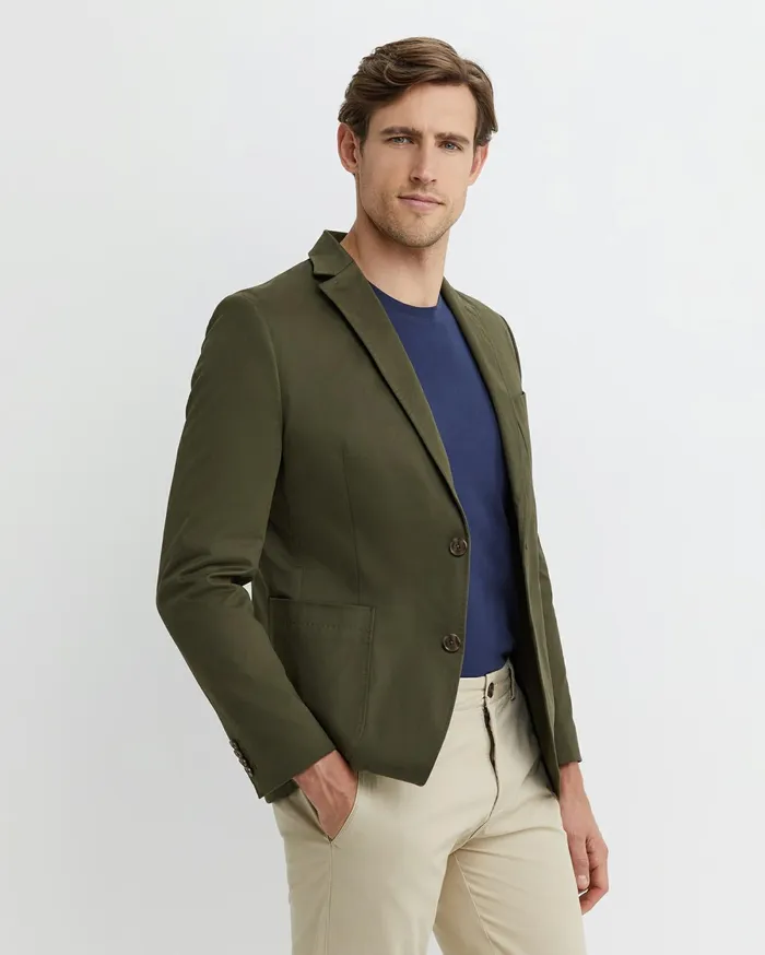 Sportscraft Barton Sports Jacket Dark Khaki Men Jackets and Blazers
