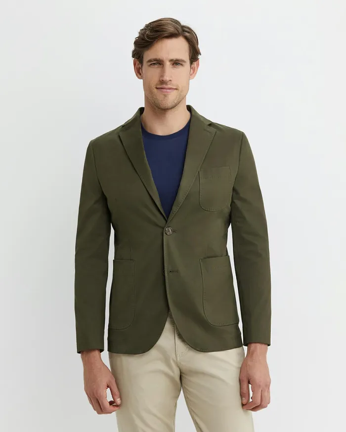 Sportscraft Barton Sports Jacket Dark Khaki Men Jackets and Blazers