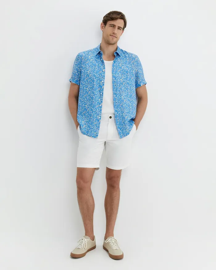 Sportscraft Bay Short Sleeve Liberty Shirt Blue Multi Men Shirts