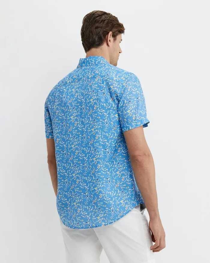 Sportscraft Bay Short Sleeve Liberty Shirt Blue Multi Men Shirts
