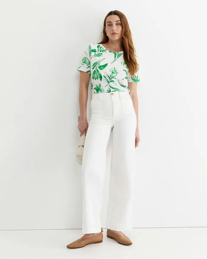 Sportscraft Botanical Mercerised Tee Green Multi Women Tops and Tees