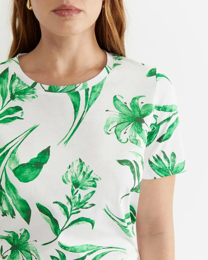 Sportscraft Botanical Mercerised Tee Green Multi Women Tops and Tees