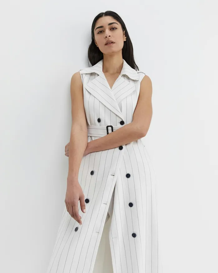 Sportscraft Brianne Trench Maxi Dress Whitenavy Women Dresses