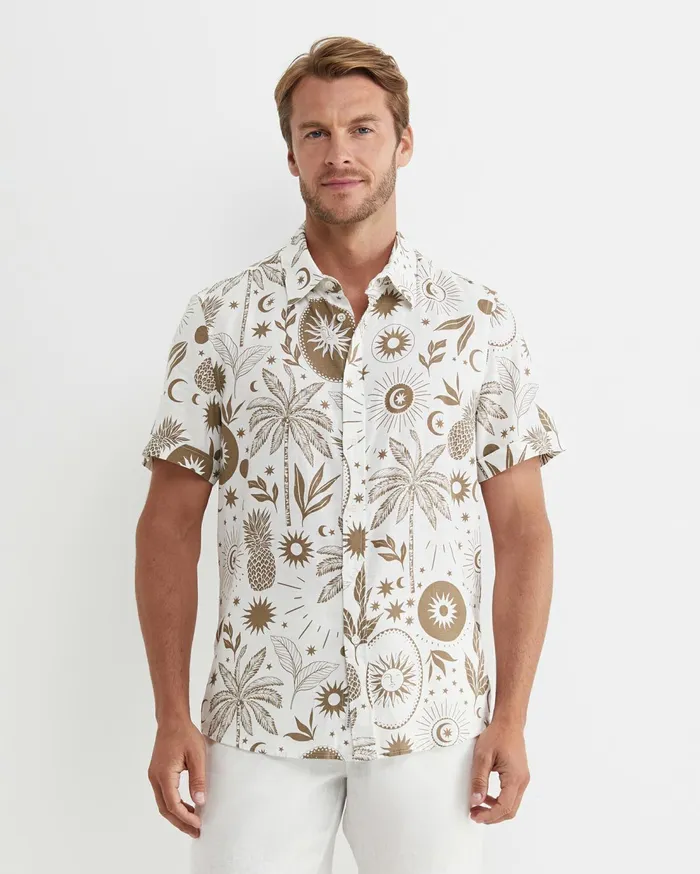 Sportscraft Byron Short Sleeve Shirt Barley Men Shirts